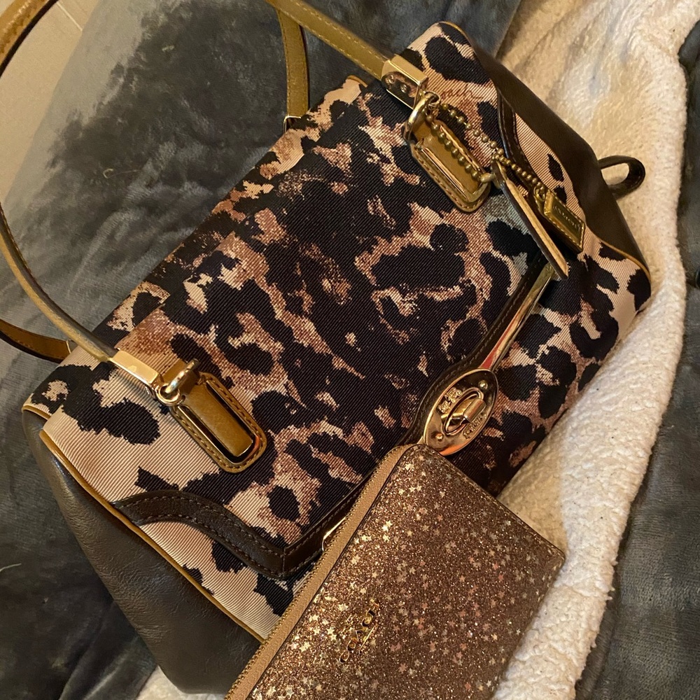 Coach Ocelot Satchel.  **wallet sold separately**